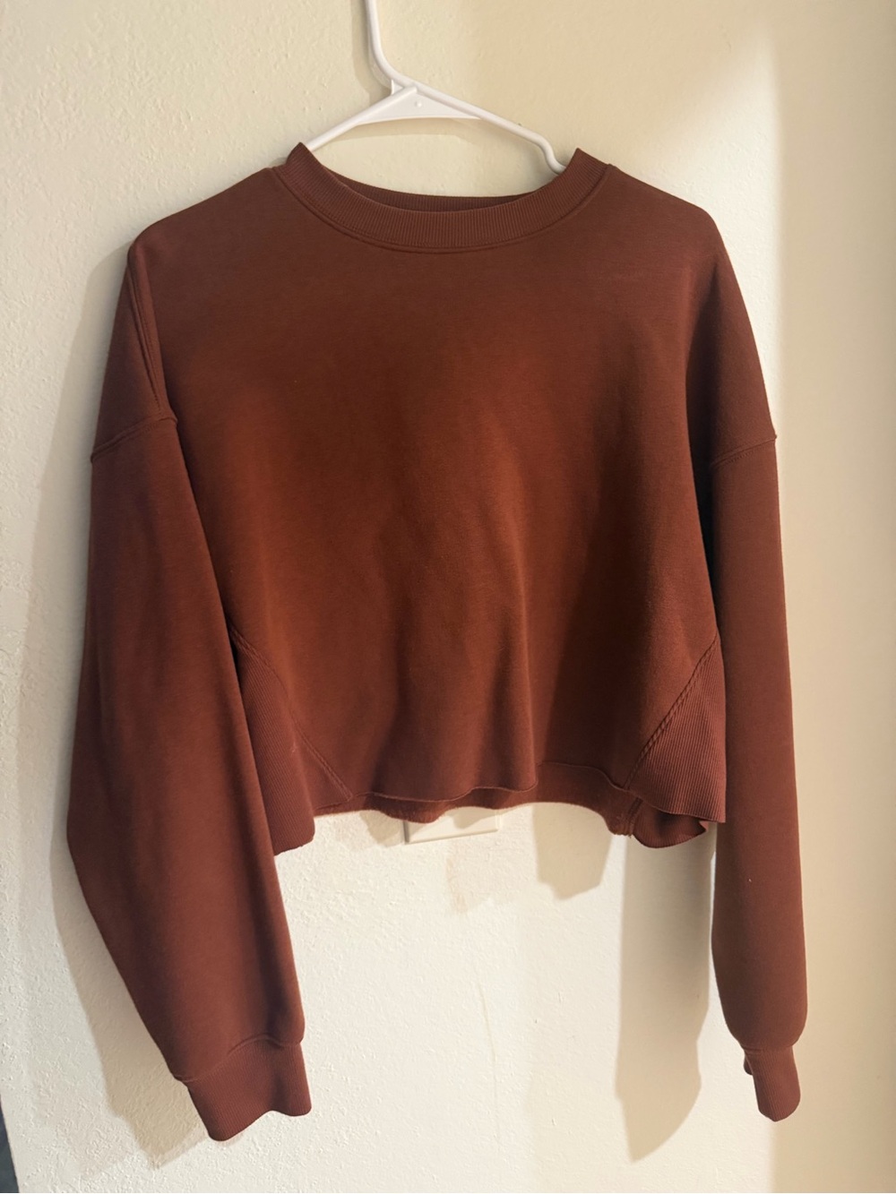 wild fable Cropped Crewneck Sweatshirt in Chestnut Brown